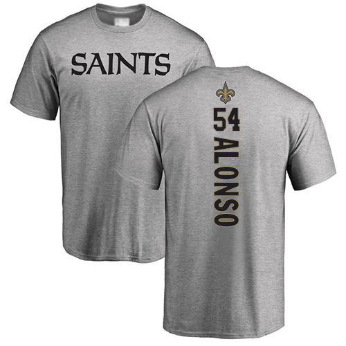 Men New Orleans Saints Ash Kiko Alonso Backer NFL Football #54 T Shirt